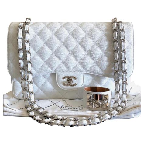 chanel classic flap white|chanel classic flap jumbo leather.